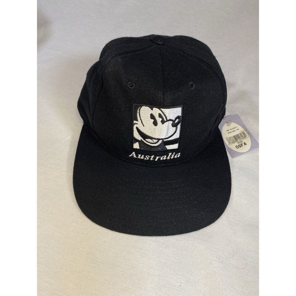 Rare The Disney store  Australia black Mickey Mouse hat NWT Headmost